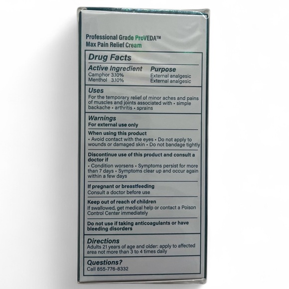 PROVEDA - MAX PAIN RELIEF CREAM Professional Grade External Analgesic - Picture 3 of 14